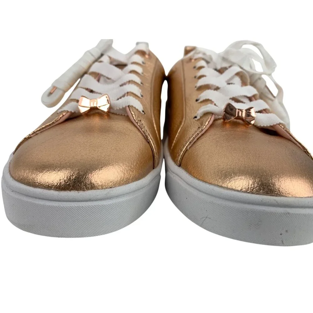 Ted Baker Gielli Rosegold Leather Sneakers Size US 9 NWOB - Picture 6 of 9